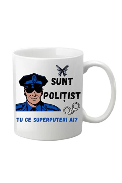 T&M Personalizare Cană personalizată - Sunt polițist, albă, 330 ml