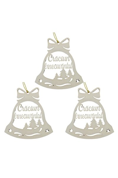 T&M Personalizare Set de 3 globuri de Crăciun - "Crăciun binecuvântat" - clop...