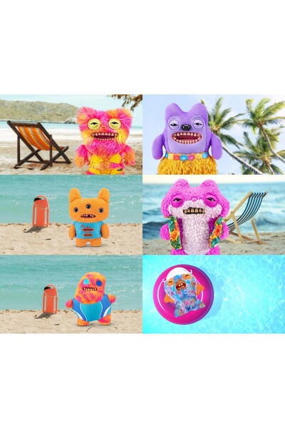 TOYFEST Vacay Vibes Holiday Vibes Zuru Fuggler Funny Plush Toys Set of 11 Single Iceland - 22 cm