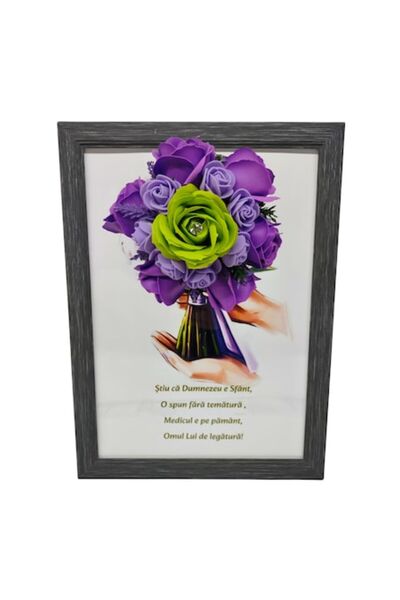 T&M Personalizare Tablou înrămat A4 (30x21 cm) - Aranjament de trandafiri de ...