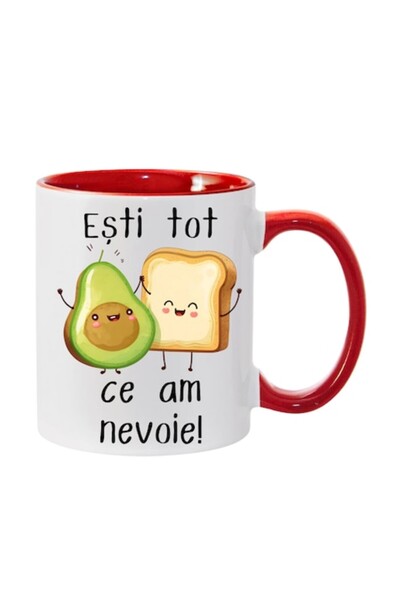 T&M Personalizare Cană personalizată „Ești tot ce am nevoie” v3, roșie, 330 ml