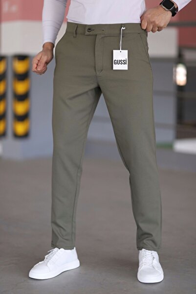 DOPPİO'N DENİM Чоловічі штани Çağla Yeşil Slim Fit з еластичною тканиною з лікра