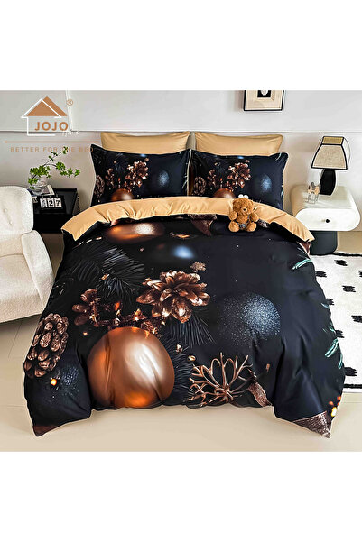 JOJO HOME 5D bedding set, 6 pieces, with elastic, Digital print, with elastic, 180x200cm, Golden Globes
