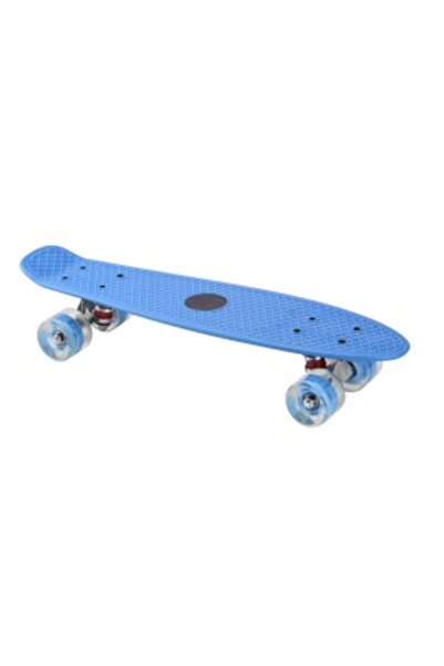 CREATIVE Skateboard with Light-up Wheels for Kids 4+, ABEC-7, Silicone Wheels, 55 x 14.5 cm, Blue/Red