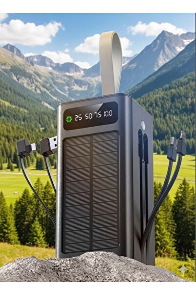 The Kaku Solar 50.000 Mah Güneş Enerjili Led Işıklı Powerbank Şarj Aleti 4x U...