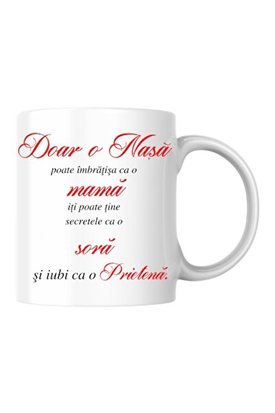 T&M Personalizare Cană personalizată - Doar o nașă poate îmbrățișa ca o mamă!...