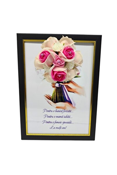 T&M Personalizare Tablou înrămat A4 (30x21 cm) - Pentru o bunică fericită / o...