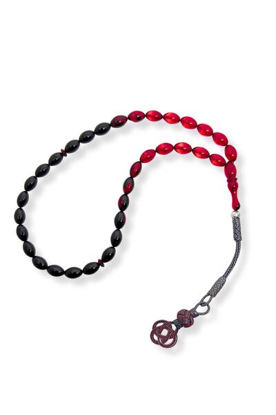 oya silver سبحة من العنبر الأحمر مع شرابة فضية كازاز