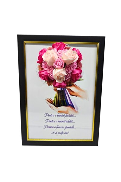 T&M Personalizare Tablou înrămat A4 (30x21 cm) - Pentru o bunică fericită / m...