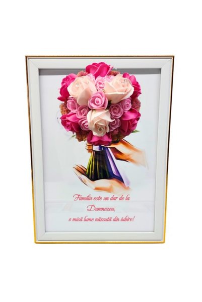 T&M Personalizare Tablou în ramă A4 (30x21 cm) - „Familia este un dar de la D...