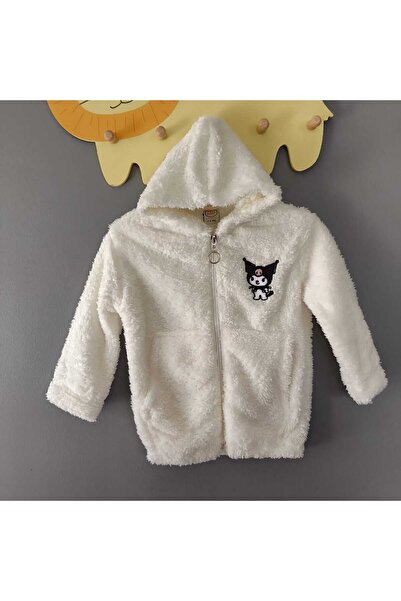 Renata's Unisex Baby Children's Kuromi Character Embroidered Front Zipper Hooded Welsoft Fleece Sweat Cardigan