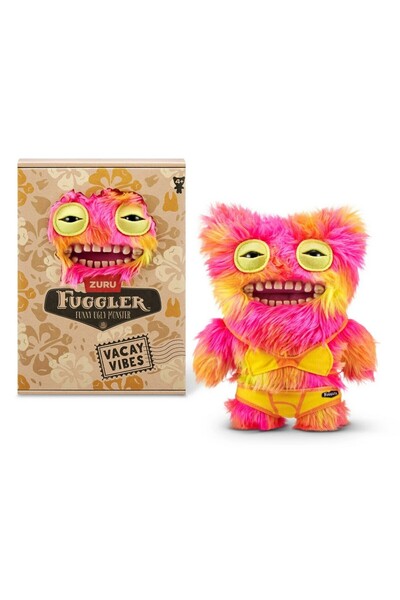 TOYFEST Vacay Vibes Holiday Vibes Zuru Fuggler Funny Plush Toy - Mr Buttons 22 cm