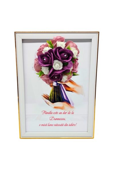 T&M Personalizare Înrămat A4 (30x21 cm) - „Familia este un dar de la Dumnezeu...