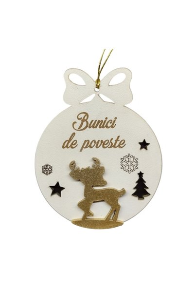 T&M Personalizare Glob de Crăciun personalizat din lemn „Povestea bunicilor” ...