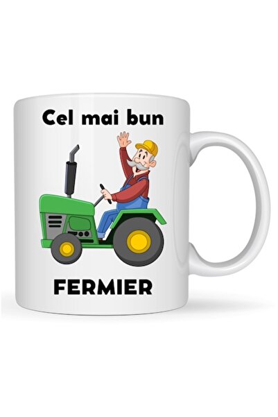 OEM Cană personalizată „Cel mai bun fermier” albă, 330 ml