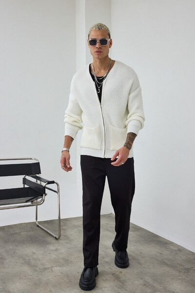 Weyeze Zippered Knitwear Cardigan Af-62003Wyz