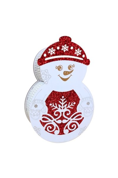 T&M Personalizare Cutie cadou de Crăciun din lemn - model om de zăpadă v2, al...