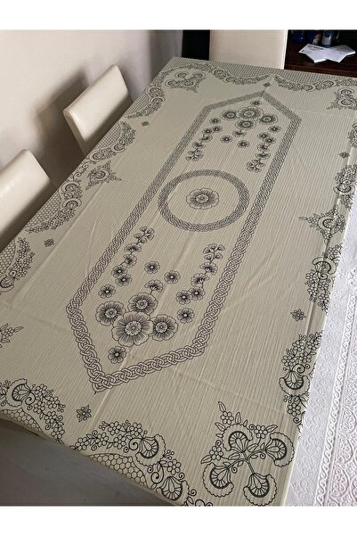 Sobe Hediyelik Floral Patterned Rectangular Tablecloth 220X150 cm – for 12 People, Easy to Clean Stylish Design