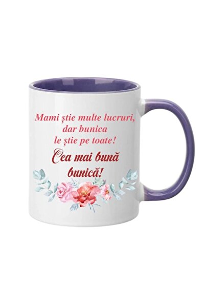 T&M Personalizare Cană personalizată - „Cea mai bună bunică!” Interior mov, 3...