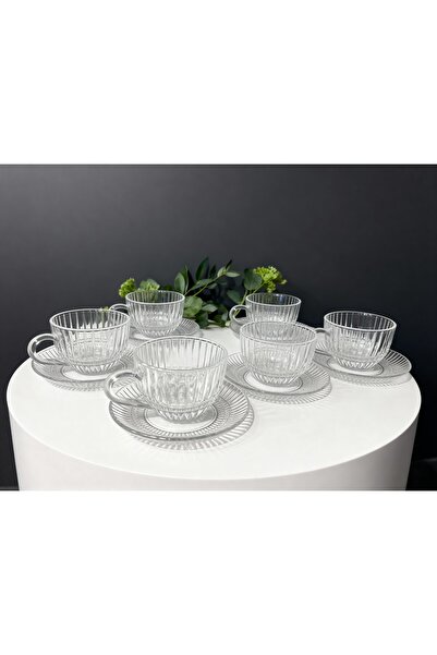 ÇNR Home Collection طقم أكواب زجاجية مكون من 6 قطع - مجموعة أكواب زجاجية أنيق...