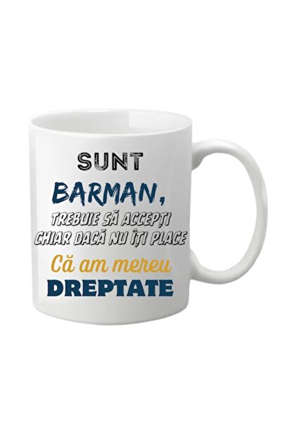 T&M Personalizare Cană personalizată - Sunt barman, albă, 330 ml