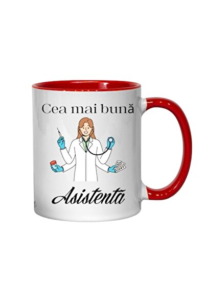 T&M Personalizare Cană personalizată - Cel mai bun asistent! v2 interior roșu...