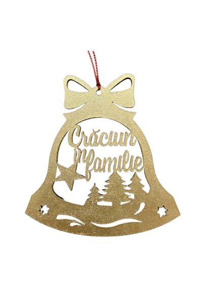 T&M Personalizare Glob decorativ personalizat din lemn - Crăciun în familie -...
