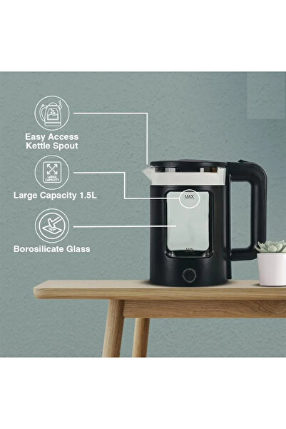 Denx M DX3801 1500W 1.8L Glass Electric Kettle