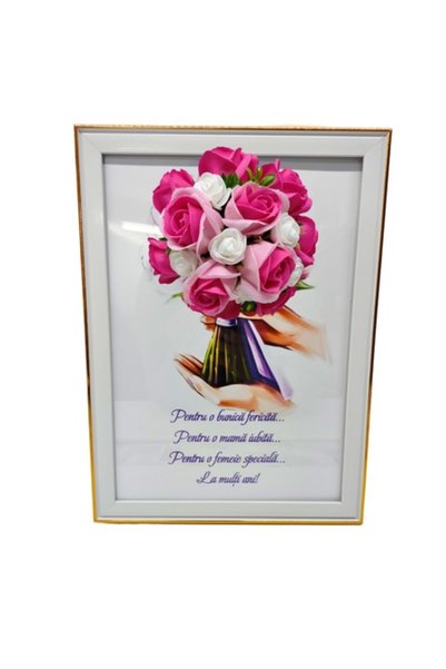 T&M Personalizare Tablou înrămat A4 (30x21 cm) - Pentru o bunică fericită / m...