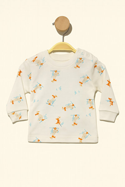 Vivolas 100% Cotton Baby Set with Snap Fasteners on the Shoulders, Unisex, 2-Piece, Top and Bottom, Monthly Sizes 3-6-9-12 Months