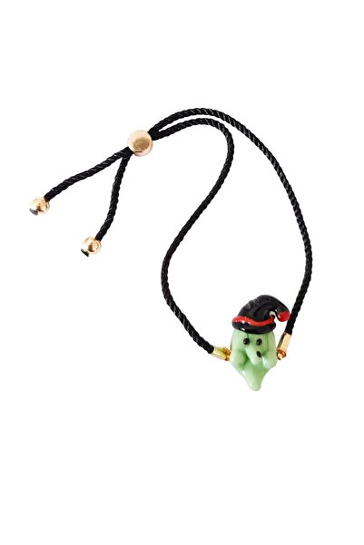 ADAMODART سوار من الخرز الزجاجي المورانو مع خيط قابل للتعديل - هدية بطابع الهالوين