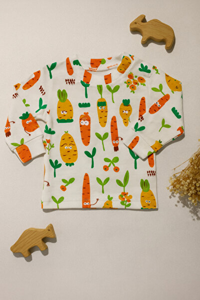 Vivolas 100% Cotton Baby Set with Snap Fasteners on the Shoulders, Unisex, 2-Piece, Top and Bottom, Monthly Sizes 3-6-9-12 Months