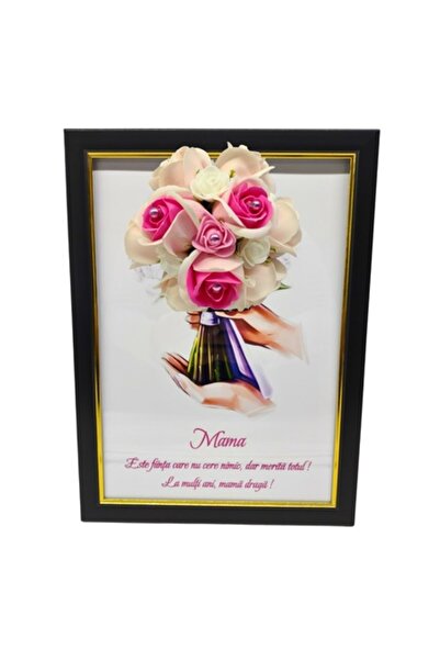 T&M Personalizare Tablou înrămat A4 (30x21 cm) - „Mamă, nu cere nimic, dar me...