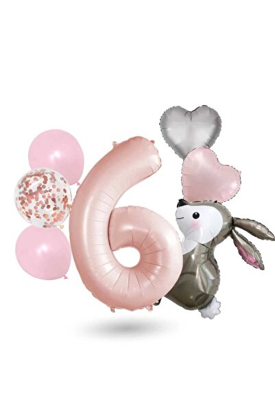 DÜVENCİ TİCARET مجموعة بالونات على شكل أرنب من الفويل