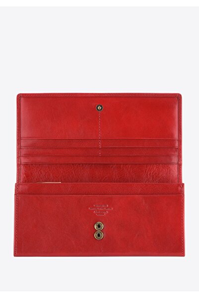 Wittchen Women's Leather Wallet with Coat of Arms Horizontal Red Leather