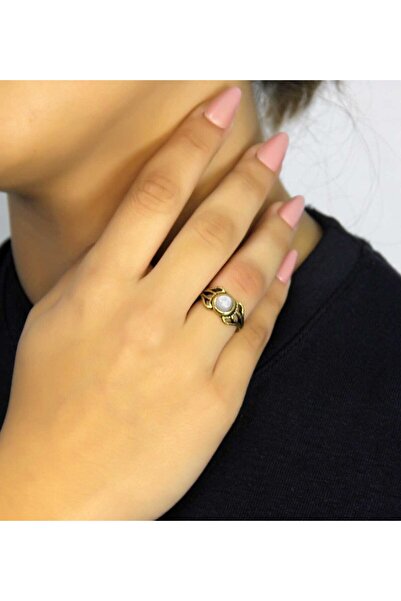 esha Natural Stone Moonstone Natural Stone Antique Model Women's Adjustable Ring Euy79Ay