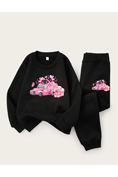 No Plan Розова суитшърт с принт на сърца за момичета