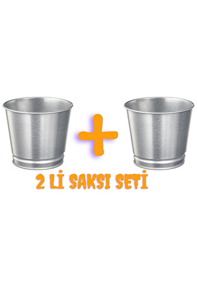 IKEA 2'li Saksı Seti BINTJE çelik saksı, galvanizli, 9 cm