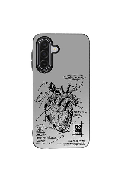 PrintiFy Anatomical Heart Design Metallic Look Matte Silicone Case Compatible with Samsung Galaxy A17