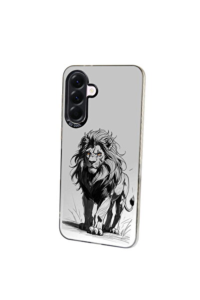 PrintiFy Lion Design Metallic Look Matte Silicone Case Compatible with Samsung Galaxy A56