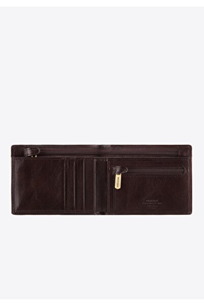 Wittchen Men's Leather Wallet with Two Zippers Brown Leather