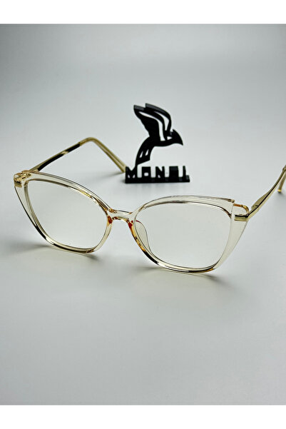 MONAL EYEWEAR Cateye Model Blueblock 55 Ekartman Protects and Soothes Eyes Prescription Glass Can Be Fitted Optical Compatibility