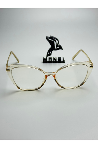 MONAL EYEWEAR Cateye Model Blueblock 55 Ekartman Protects and Soothes Eyes Prescription Glass Can Be Fitted Optical Compatibility