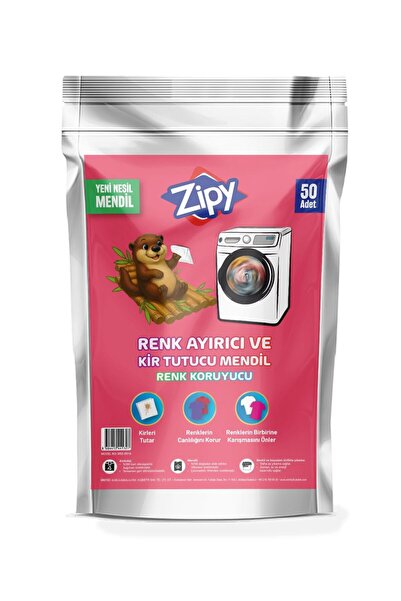 zipy Renk Ayırıcı Kir Tutucu Çamaşır Makinası İçin Mendil 50'li