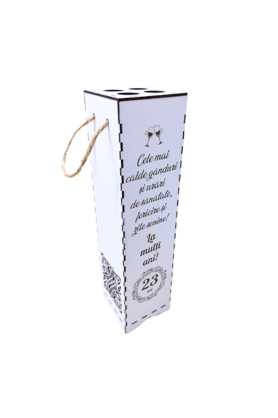 OEM Cutie de vin din lemn personalizată - La mulți ani, 23 de ani! pentru ani...