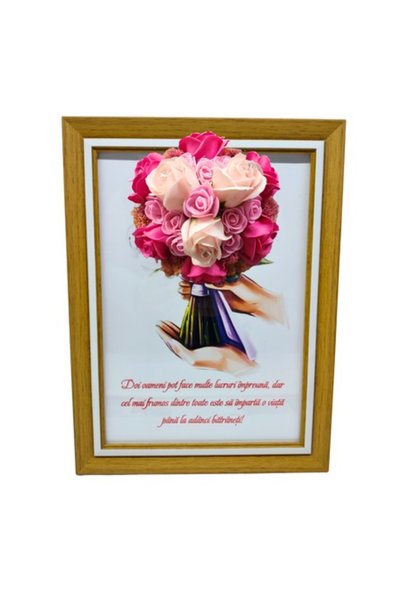 T&M Personalizare Tablou înrămat A4 (30x21 cm) — „Doi oameni pot face multe l...