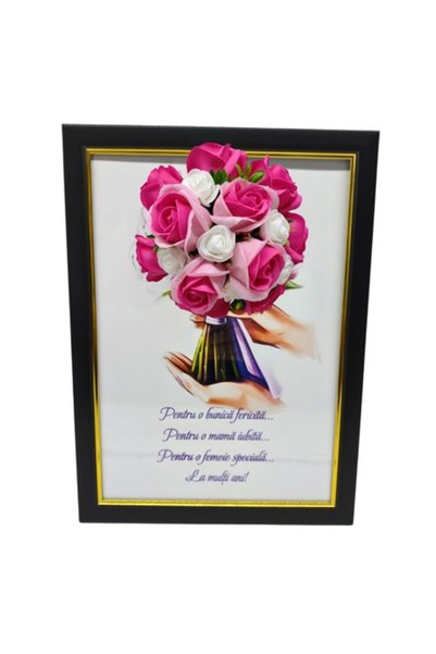 T&M Personalizare Tablou înrămat A4 (30x21 cm) - Pentru o bunică fericită sau...