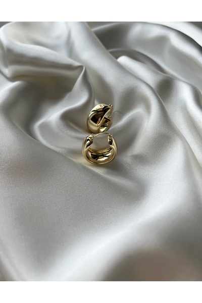 XUPING JEWELRY Küçük Model Bombeli 14K Çelik Halka Küpe