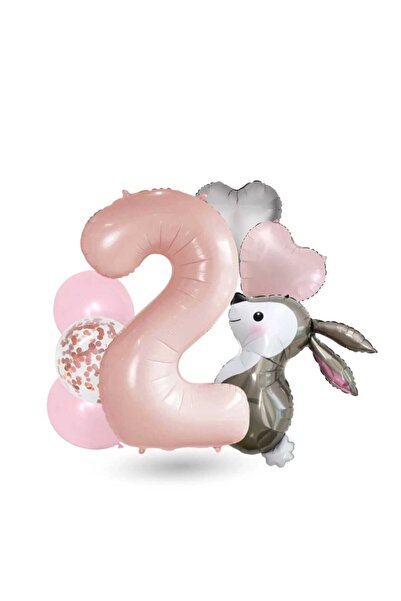 DÜVENCİ TİCARET مجموعة بالونات على شكل أرنب من الفويل