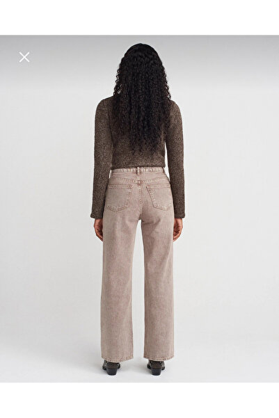 Dilvin Kar Yıkama Renkli Denim Pantolon-Kahve